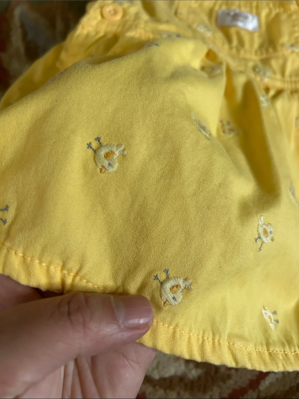 Vtg OshKosh Baby Yellow Chick Overall Dress 3-6M